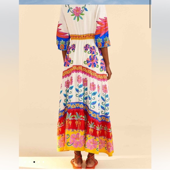 NWT Farm Rio Off-White Vivid Garden Maxi Dress New With Tags Size Small - Picture 3 of 13